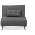 Canapé Type Chauffeuse en Tissu Gris Foncé Convertible en Lit Confortable et Fonctionnel pour Salon Scandinave Moderne Beliani