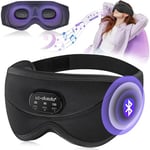 LC-dolida Sleep Mask Headphone 3D Sleep Headphones Bluetooth Eye Mask, 38 Relaxing Soothing Audio |15hrs Playingtime | 3 Timer,Eye Mask for Sleeping with Waterproof Travel Bag for Everyone