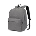 Kono Sac à dos scolaire Sac à dos collège loisir Sac de Voyage Sac d'école léger Sac de travail Daypacks Décontracté Bag College Pack pour Hommes Femmes pour Ordinateur portable de 15,4 pouces Gris