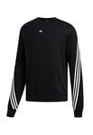 adidas Men 3STRIPE WRAP CR Sweatshirt - Black/White, Large