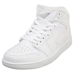 Nike Air Jordan 1 Mid Mens Fashion Trainers in White - 7 UK