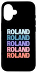 Coque pour iPhone 16 Funny Modern Repeated Text Design Roland