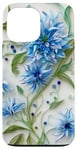 Coque pour iPhone 13 Pro Max Fleur Bleu Bleuet Floral Nature Femme Filles Fleurs