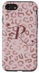 iPhone SE (2020) / 7 / 8 Letter P Initial Leopard Rose Pink Cheetah Monogram Case