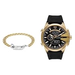 Diesel Bracelet pour hommes, chaîne en acier inoxydable bicolore, longueur : 220 mm, largeur : 32,5 mm, hauteur : 10 mm, DX1437931 Watch DZ4634