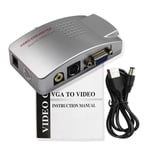 Convertisseur PC VGA vers TV AV RCA,adaptateur de signal,boîtier de commutation vidéo,composite,prend en charge NTSC PAL pour ordinateur - Type With DC Cable