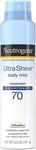 Neutrogena Ultra Sheer Body Mist Sunscreen Spray Broad Spectrum SPF 70, Lightwe