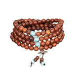 Unisex 108 Naturligt Trä 8mm Pärlor Armband Buddhistiskt Rosenkrans Mala N