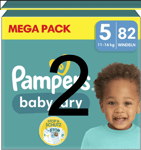 Couche Pampers baby-dry taille 5 (11-16kg) lot de  2x 82 soit 164 couches