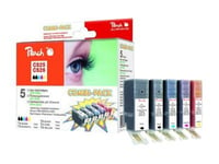 Peach Combi-Pack - 5-Pack - Svart, Gul, Cyan, Magenta - Kompatibel - Bläckpatron (Alternativ För: Canon Cli-526Bk, Canon Cli-526C, Canon Cli-526M, Canon Cli-526Y, Canon Pgi-525Bk) - För Canon Pixma Ip4950, Ix6550, Mg5350, Mg6250, Mg8150, Mg8250, Mx7