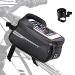 ZSMJAER Sacoche Cadre Vélo, Sacoche de VTT, Sacoche Étanche, Convient pour Les Grands Smartphone(Jusqu 6,7 Pouces), pour Un Passionné de Vélo, pour Ranger Outils, Portefeuille, Clés (L)