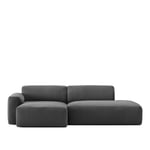 NO GA - Brick 2-Seater Chaise Lounge Open End Right - Shadow Dark Grey - Sohvat - NO GA Studio - Harmaa