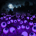 Lila Solar Halloween-lampor, 2-pack totalt 12 LED Halloween-ögonlampor, 2 lägen Vattentäta Halloween-gånglampor för utomhusgård 12 light box purple