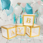 4PCS Transparent Balloon Box With Letters Balloon Gift Decoration Box BGS