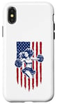 Coque pour iPhone X/XS Drapeau américain de pom-pom girl pour pom-pom girl drapeau américain