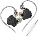 KZ ZS10 PRO X Écouteurs intra-auriculaires filaires, pilote hybride 1DD 4BA, casque HiFi IEM avec plaque frontale en alliage détachable 0,75 mm 2 broches pour musicien audiophile (noir, avec micro)