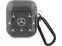 Mercedes Benz Apple Airpods Pro 1/2 Mercedes Cover Large Star Pattern (Mea28dpmgs) Hörlursfodral Svart