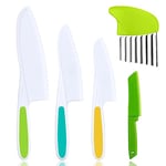 HOTUT Couteaux De Cuisine Pour Enfant,5pcs Ensemble Couteaux Pour Enfants Couteau Set Ensemble Plastique Couteaux Pour Couper et Cuire Des Fruits Ou Légumes Pour Jeunes Enfants