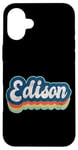 Coque pour iPhone 16 Plus Edison Prénom Garçon Style Vintage Années 70 80 Personnalisé