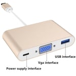 Adaptateur TypeC 5-en-1 Thunderbolt 3 USB Type C Hub vers HDMI VGA 3.5mm Jack adaptateur USB avec alimentation type-c pour MacBook Pro