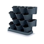 Prosperplast Cascade Garden jardinière verticale en plastique de couleur anthracite 68,5 (L) x 19 (l) x 54,6 (H) cm