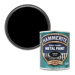 Hammerite Satin Metal Paint, Black, 750 ml (Pack of 1)