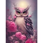 30x40cm 5D DIY Diamantmålning Full, Série Hibou#F, DIY Diamant Rh