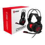 MSI DS502 Headset, Black, Red LED, 7.1 Surround Sound, 40mm Drivers, Vibration S