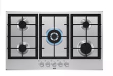 AEG 3000 Series 90cm 5 Burner Gas Hob with Wok Burner - Stainless Ste HGX95320SM