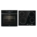 Hisense BI62212ABUK Built-in Electric Single Oven - Black - A Rated, 22 x 23 x 23 inches & E6432C Built-in 60cm Electric Ceramic Hob with Child Lock, Touch control, Timer Function