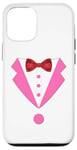 iPhone 12/12 Pro White Pink Tuxedo Suit & Bow Tie Printed Graphics Case