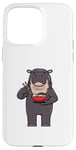 Coque pour iPhone 15 Pro Max Hippopotame mangeant des nouilles Ramen Animaux sauvages