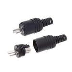 2 Pin Connector 2 Pin Black DIN Plug Power Audio Lamp Signal Plug Adapters