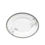 Wedgwood - Vera Wang Lace Platinum Oval Dish - Uppläggningsfat - Vera Wang - Silver,Vit