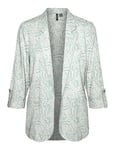 VERO MODA Vmjesmilo Blazer Ample 3/4 WVN GA Noos, Vert Clair/AOP : hyrsa, XS Femme