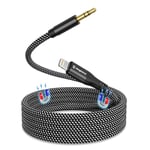 Aux Cord for iPhone, Magnetic Coiled Lightning to 3.5mm Audio Auxiliary Cable Compatible with iPhone 14 13 12 11 Pro Max Mini XR XS 8 for Car Home Stereo Speaker Headphone