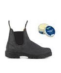 Blundstone Unisex #587 Rustic Black Chelsea Boot with Cream - Size UK 10.5