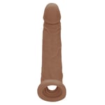 RealRock Penis Sleeve Realistic 9" Extension Cock Sheath Tan Skin Length Girth