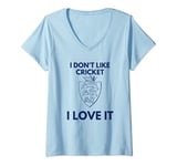 Womens I Don't Like Cricket I Love It England Cricket V-Neck T-Shirt