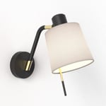 Edward vegglampe - Svart/Beige skjerm - Svart / Beige