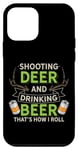 Coque pour iPhone 12 mini Tirez le cerf et buvez de la bière drôle de bière chasse au cerf