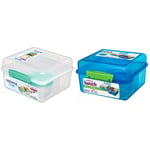 Sistema to GO Lunch Box Cube Max | 2 L Bento-Box Style Food Container with Dividers & Leak-Proof Yoghurt Pot | Assorted Colours & to GO Lunch Box Cube Max | 2 L Bento-Box Style Food Container
