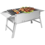 Barbecue Charbon de Bois Pliable - SunJas - en Acier Inoxydable BBQ de Table de Pique-Nique - 55×26.5×32CM