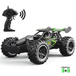 SZJJX RC Voiture Télécommande Jouets pour Enfants Voitures en Alliage 2WD 2.4 GHz Camion 15+KM/H Haute Vitesse Voiture de Course Buggy avec Deux Batteries Cadeau pour Filles et Garçons Vert