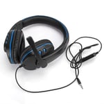 Headsets Special for Gaming headsets PS4 N7 Stereo Xbox one Headset Wired PC Gaming Headphones with Noise Canceling Mic(Black and blue bare metal)