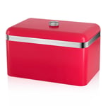 Swan Retro Red Bread Bin Fresh Baked Goods Loaf Kitchen Food Storage Container