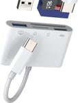 USB C TF Lecteur de carte SD USB OTG Type C Chargeur 4 en 1 Station d'accueil pour Apple iPhone 15 Pro Max pour iPad Air MacBook Multiport Adaptateur Micro SD Clé USB Thunderbolt Port de charge