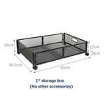 Folding Metal Black Bedding Container with Lid Underbed Storage Box with Wheels