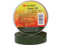 3M Scotch® Super 88 Vinyl Tape Sort 25Mmx20mx0,22Mm. Anvendes Til At Isolere Ledninger Mod Alle Vejrforhold