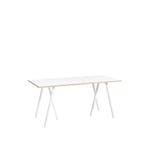 HAY - Loop Stand Table with Support White 160 x 77,5 cm - Leif Jørgensen - Vit - Metall/Trä